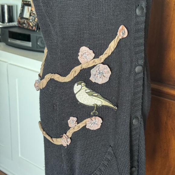 Cevelo Black Cardigan Embellished Appliqué - Picture 9 of 15